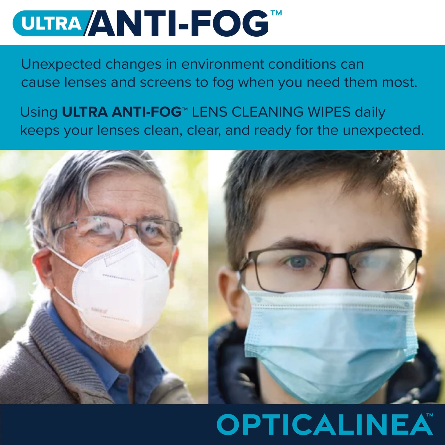 ULTRA ANTI-FOG LENS CLEANING WIPES - 100CT