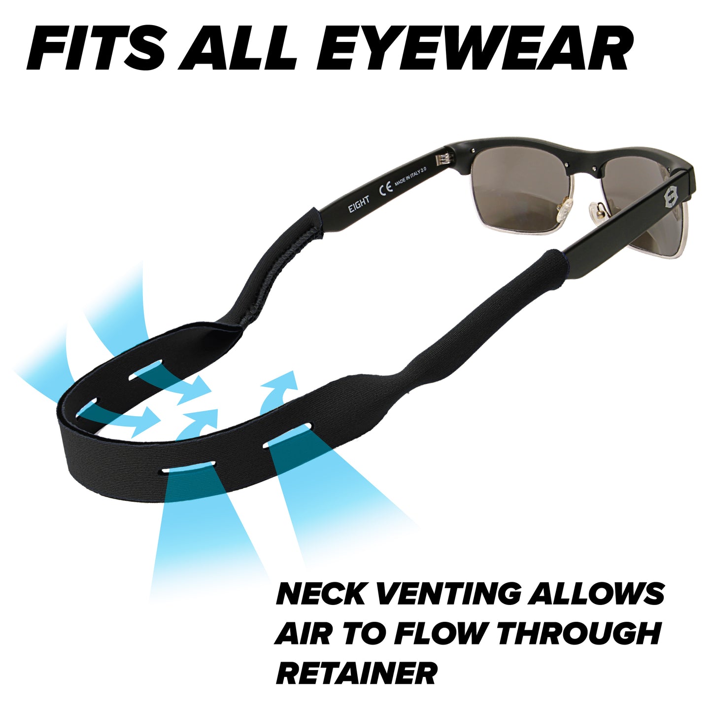 REVERSIBLE 2 PACK BLACK VENTING NEOPRENE FLOAT RETAINER & ECOFRIENDLY CLEANING KIT
