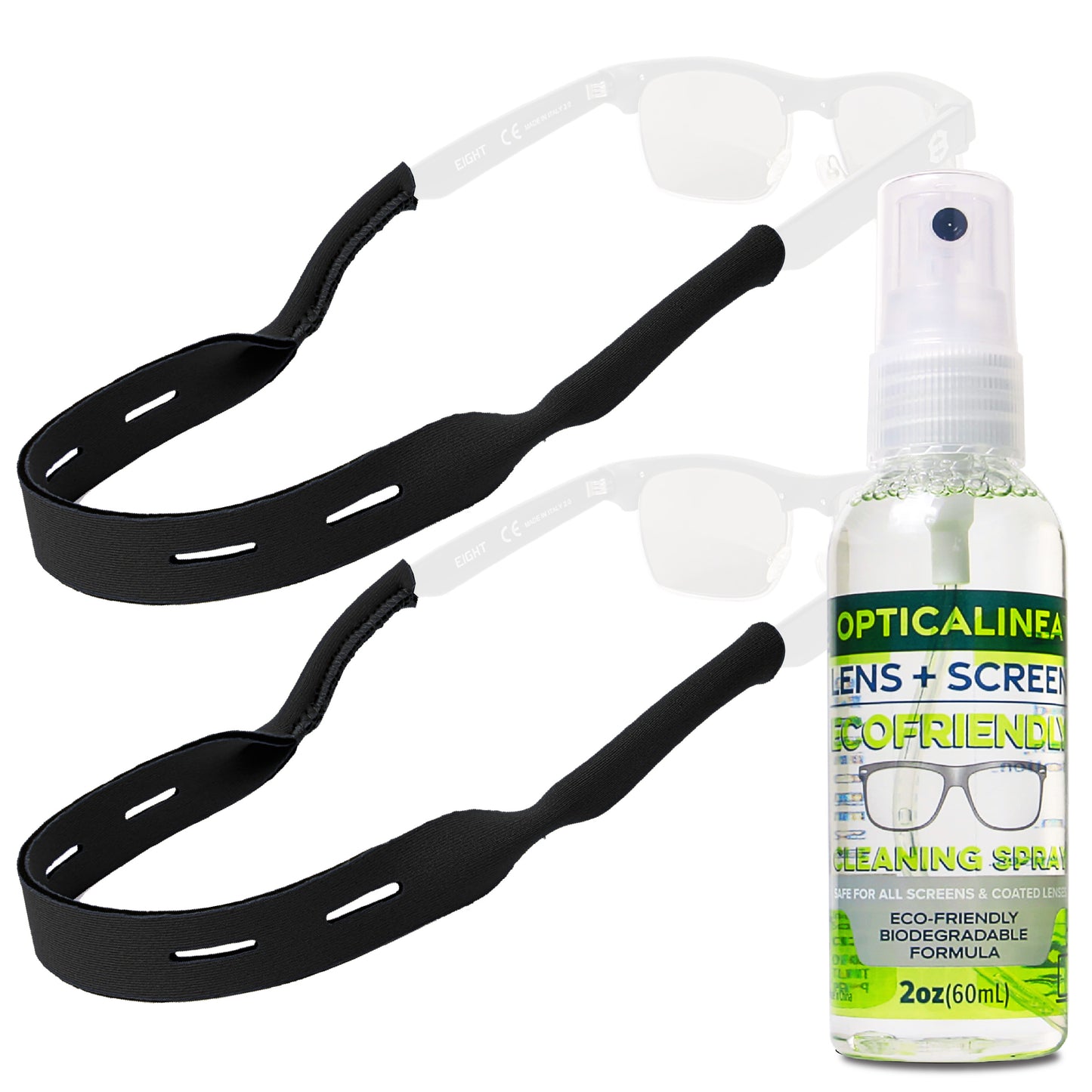 REVERSIBLE 2 PACK BLACK VENTING NEOPRENE FLOAT RETAINER & ECOFRIENDLY CLEANING KIT