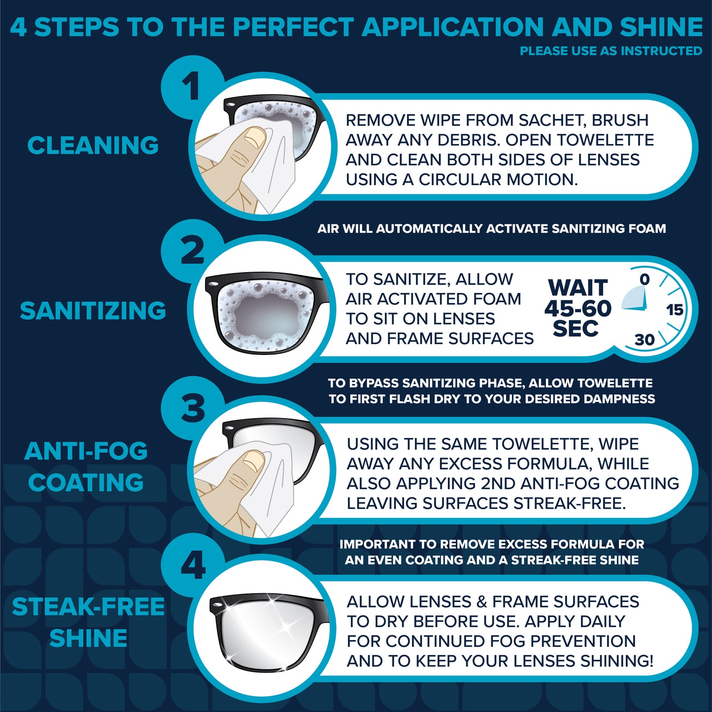 ULTRA ANTI-FOG LENS CLEANING WIPES - 100CT