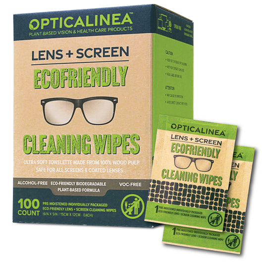 ECOFRIENDLY LENS + SCREEN CLEANING WIPES - 100CT