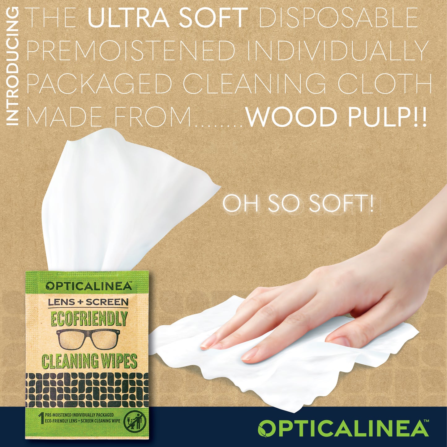 ECOFRIENDLY LENS + SCREEN CLEANING WIPES - 100CT