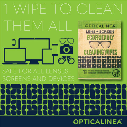 ECOFRIENDLY LENS + SCREEN CLEANING WIPES - 100CT